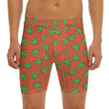 Hemp Leaf Pattern Print Men's Long Boxer Briefs