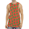Hemp Leaf Pattern Print Men's Muscle Tank Top