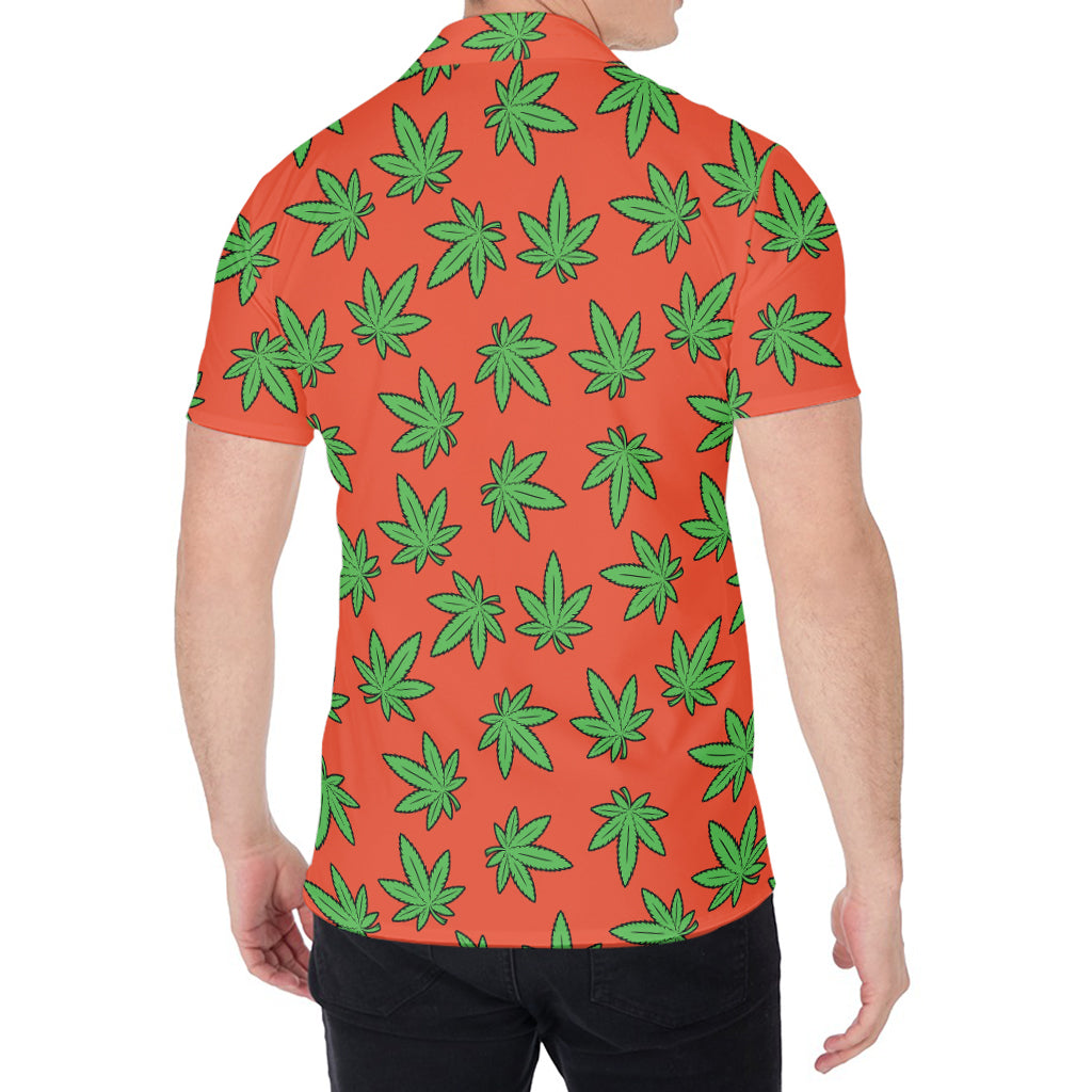 Hemp Leaf Pattern Print Men's Shirt