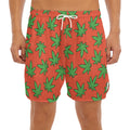Hemp Leaf Pattern Print Men's Split Running Shorts