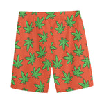 Hemp Leaf Pattern Print Men's Sports Shorts