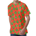 Hemp Leaf Pattern Print Men's Velvet T-Shirt