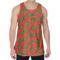 Hemp Leaf Pattern Print Men's Velvet Tank Top