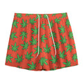 Hemp Leaf Pattern Print Mesh Shorts