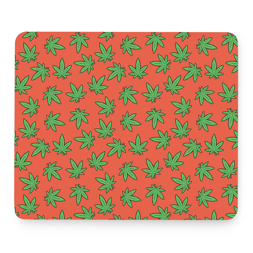 Hemp Leaf Pattern Print Mouse Pad