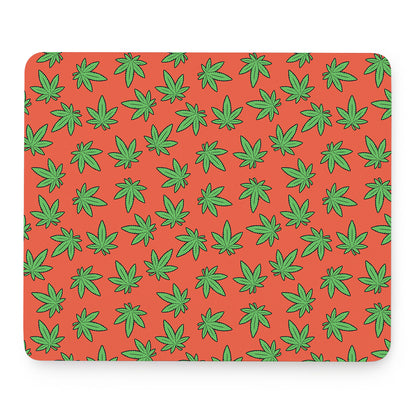 Hemp Leaf Pattern Print Mouse Pad