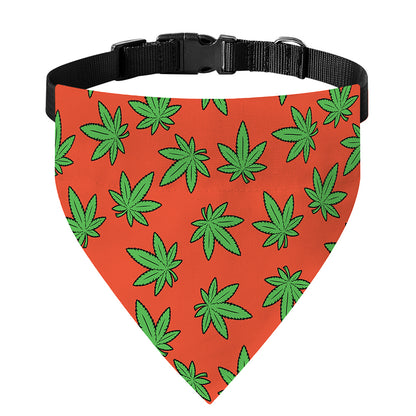 Hemp Leaf Pattern Print Over The Collar Dog Bandana