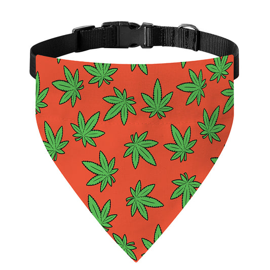 Hemp Leaf Pattern Print Over The Collar Dog Bandana
