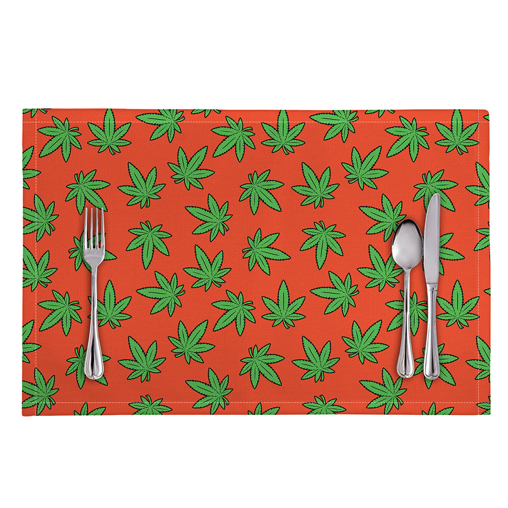 Hemp Leaf Pattern Print Placemat