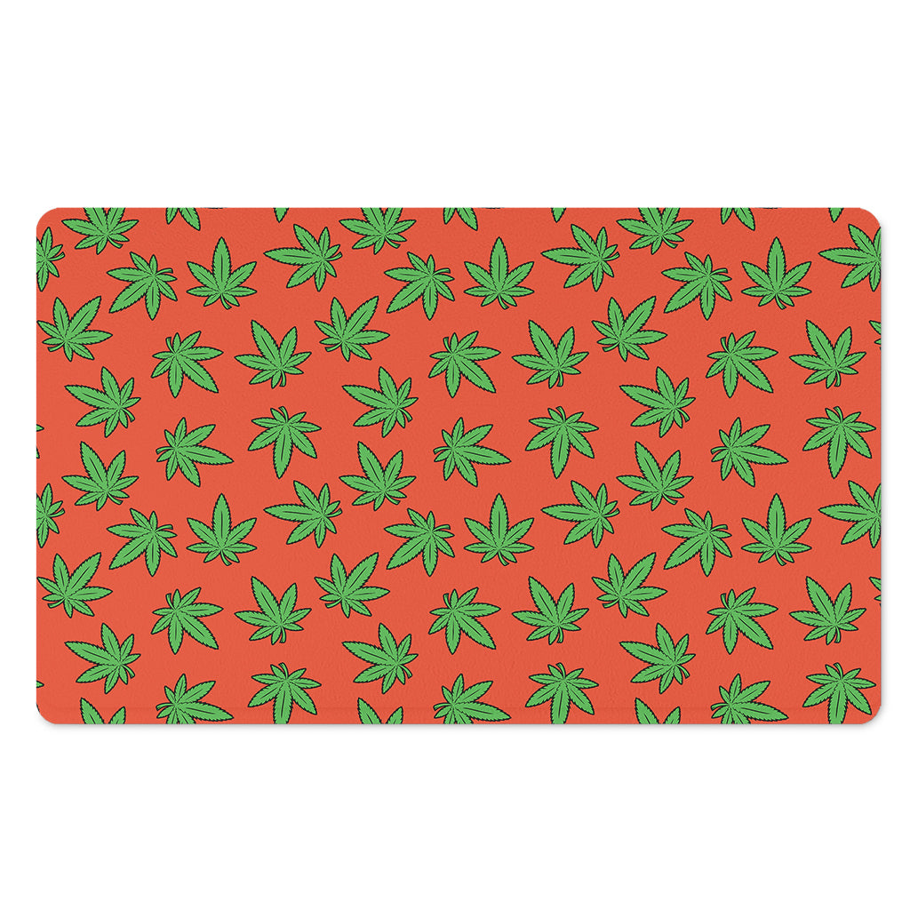 Hemp Leaf Pattern Print Polyester Doormat