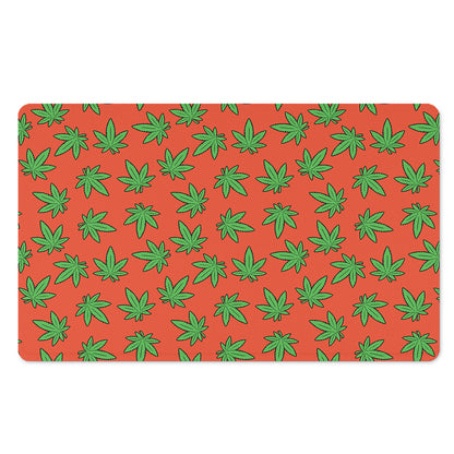 Hemp Leaf Pattern Print Polyester Doormat