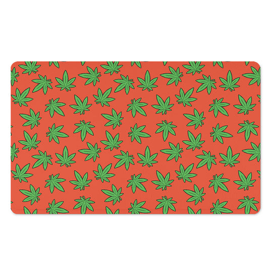 Hemp Leaf Pattern Print Polyester Doormat