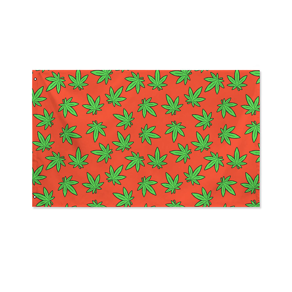 Hemp Leaf Pattern Print Polyester Flag