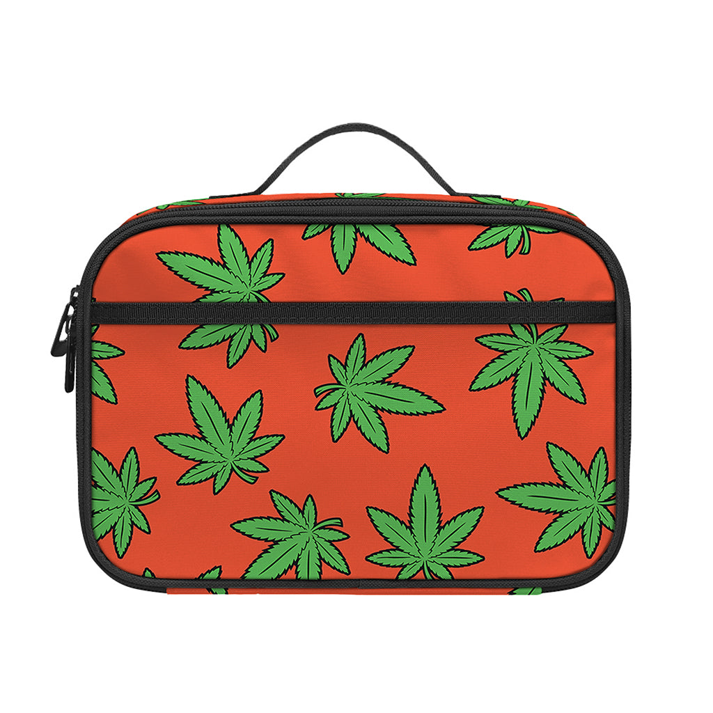 Hemp Leaf Pattern Print Portable Lunch Bag