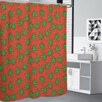Hemp Leaf Pattern Print Premium Shower Curtain