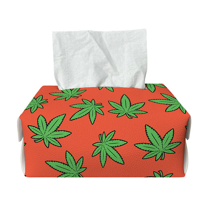 Hemp Leaf Pattern Print Rectangle Tissue Box Cover