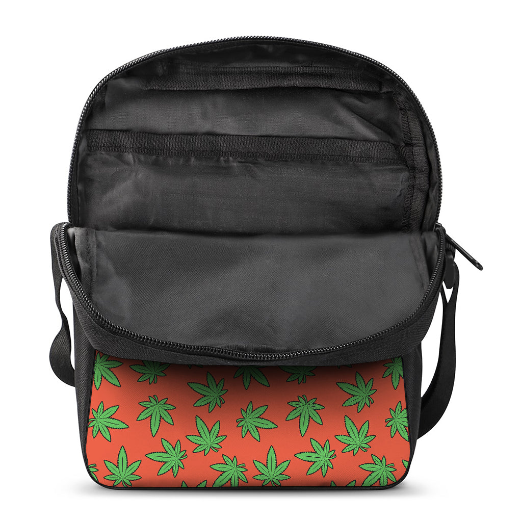 Hemp Leaf Pattern Print Rectangular Crossbody Bag