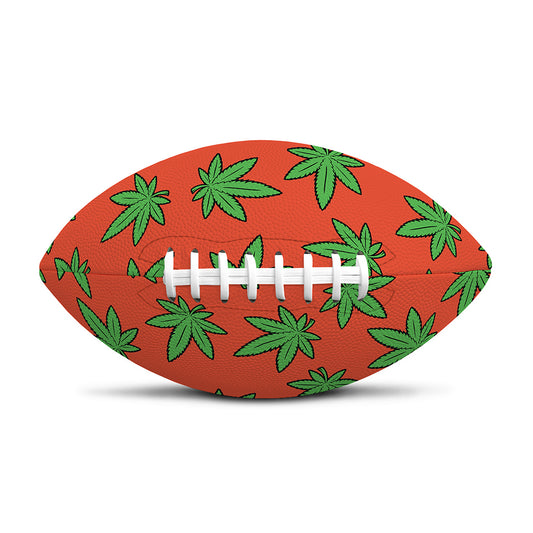 Hemp Leaf Pattern Print Rugby Ball