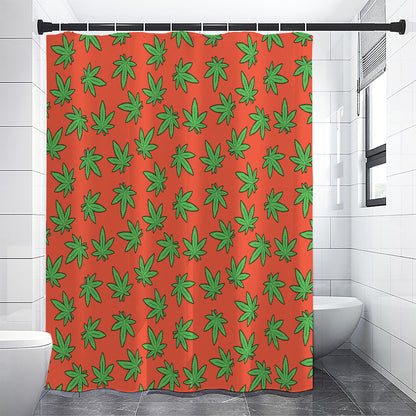 Hemp Leaf Pattern Print Shower Curtain