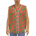 Hemp Leaf Pattern Print Sleeveless Baseball Jersey