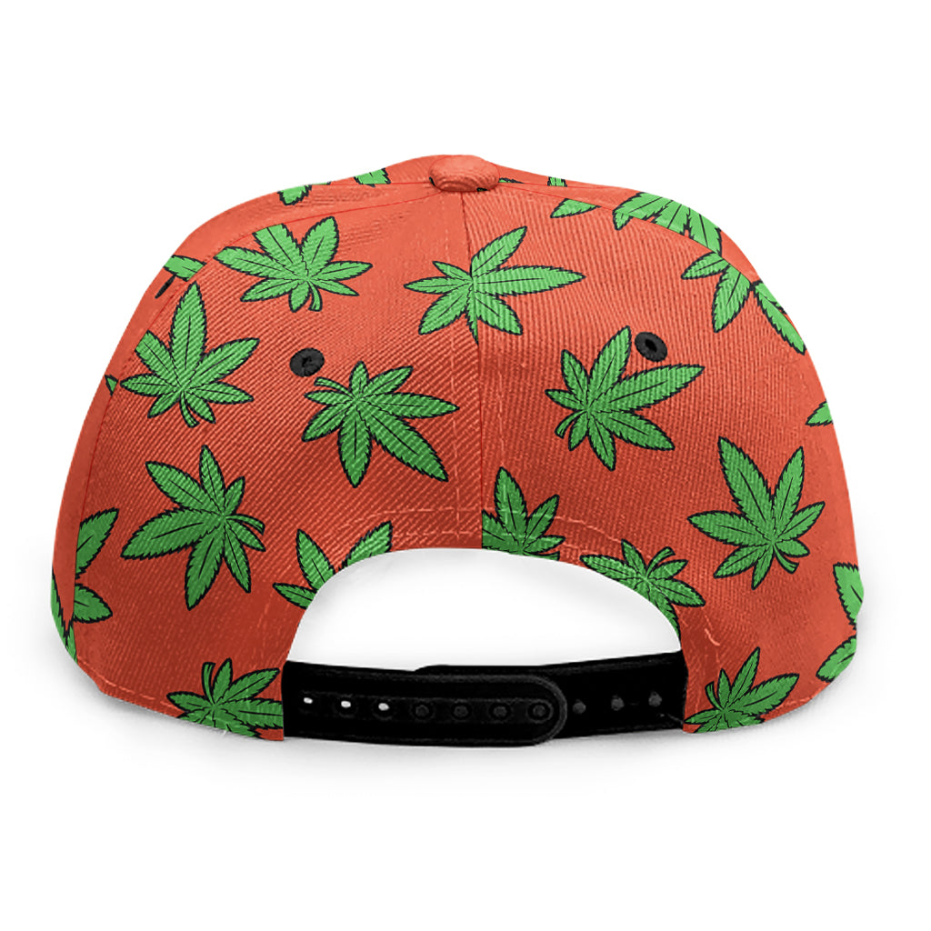 Hemp Leaf Pattern Print Snapback Cap