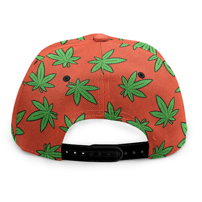 Hemp Leaf Pattern Print Snapback Cap
