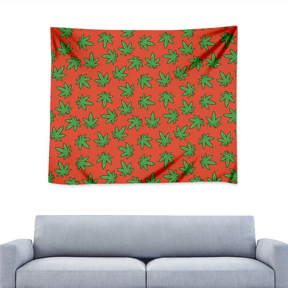 Hemp Leaf Pattern Print Tapestry