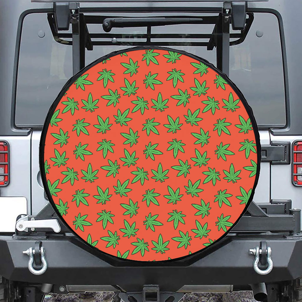 Hemp Leaf Pattern Print Tire Cover