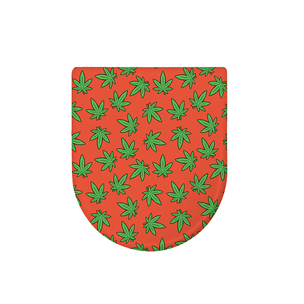 Hemp Leaf Pattern Print Toilet Lid Cover