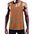 Hemp Leaf Pattern Print Men's Workout Tank Top