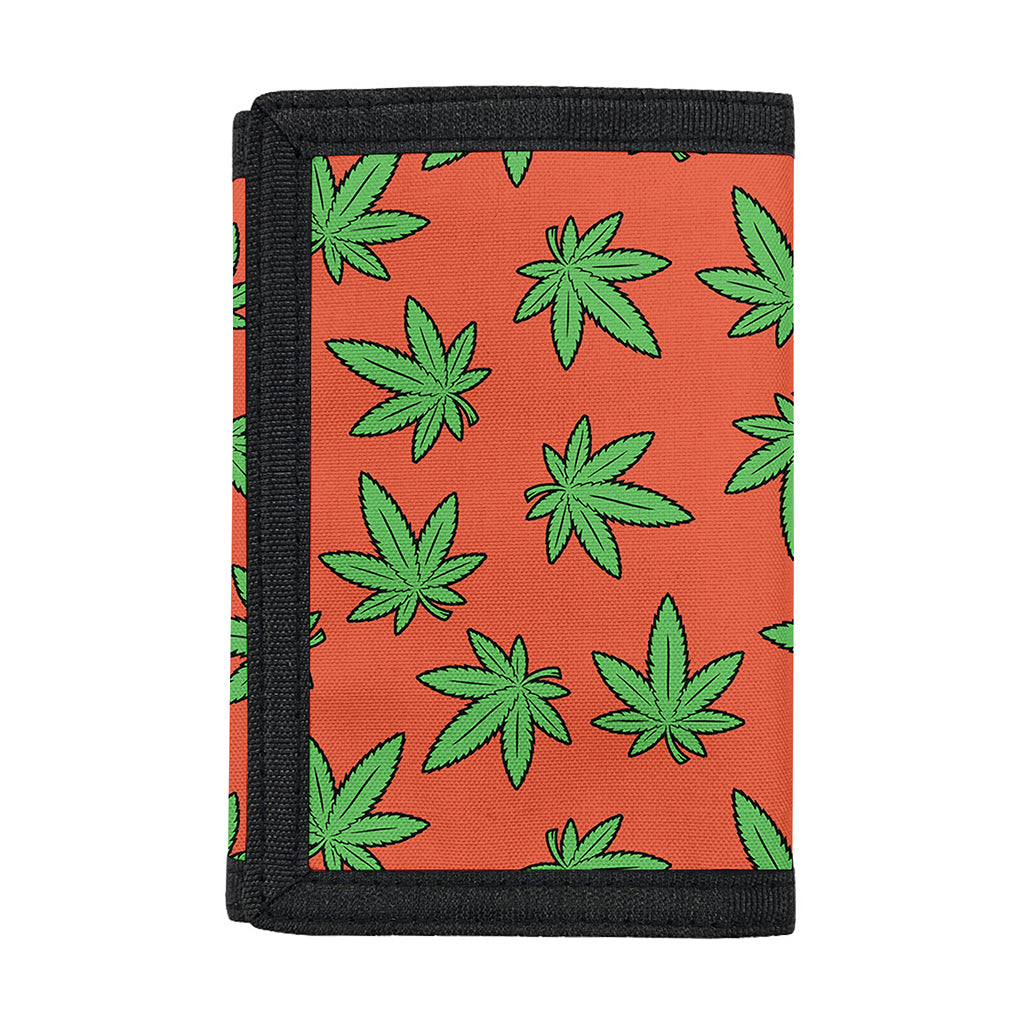 Hemp Leaf Pattern Print Trifold Wallet