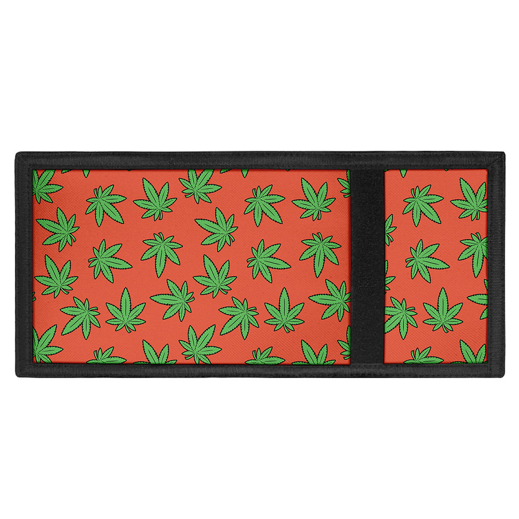 Hemp Leaf Pattern Print Trifold Wallet