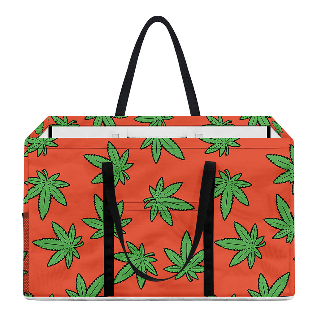 Hemp Leaf Pattern Print Utility Tote Bag
