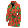 Hemp Leaf Pattern Print Women's Bathrobe