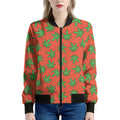 Hemp Leaf Pattern Print Women's Bomber Jacket