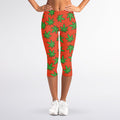 Hemp Leaf Pattern Print Women's Capri Leggings