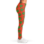 Hemp Leaf Pattern Print Women's Leggings