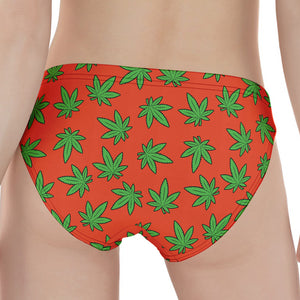 Hemp Leaf Pattern Print Women's Panties