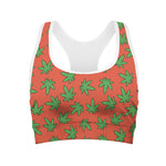 Hemp Leaf Pattern Print Women's Sports Bra