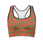 Hemp Leaf Pattern Print Women's Sports Bra