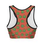 Hemp Leaf Pattern Print Women's Sports Bra