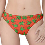 Hemp Leaf Pattern Print Women's Thong