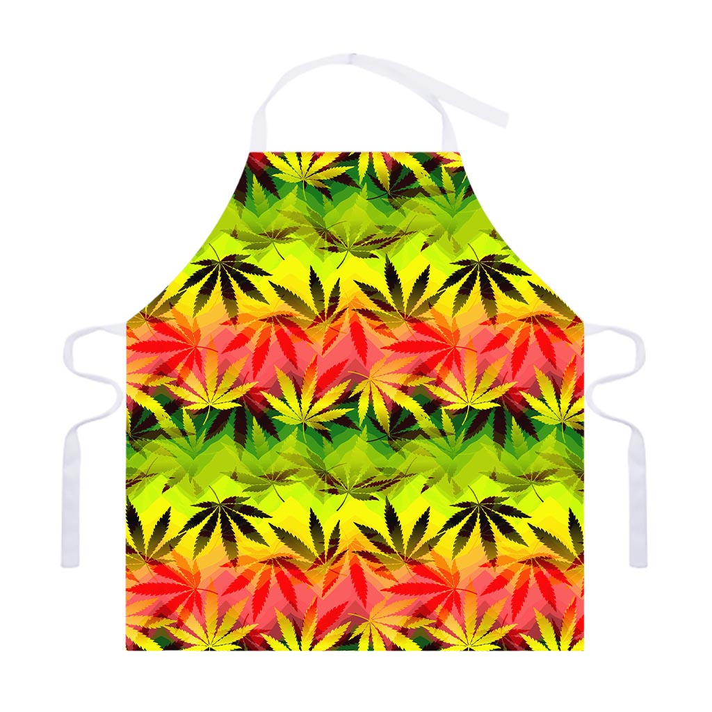 Hemp Leaf Reggae Pattern Print Adjustable Apron