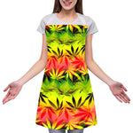 Hemp Leaf Reggae Pattern Print Adjustable Apron