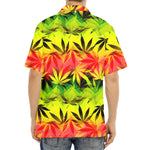 Hemp Leaf Reggae Pattern Print Aloha Shirt