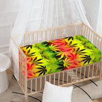 Hemp Leaf Reggae Pattern Print Baby Crib Sheet