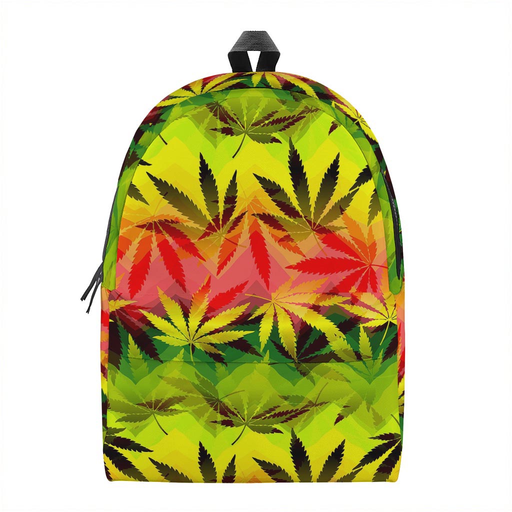 Hemp Leaf Reggae Pattern Print Backpack