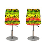 Hemp Leaf Reggae Pattern Print Bar Stool Covers