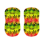 Hemp Leaf Reggae Pattern Print Bar Stool Covers