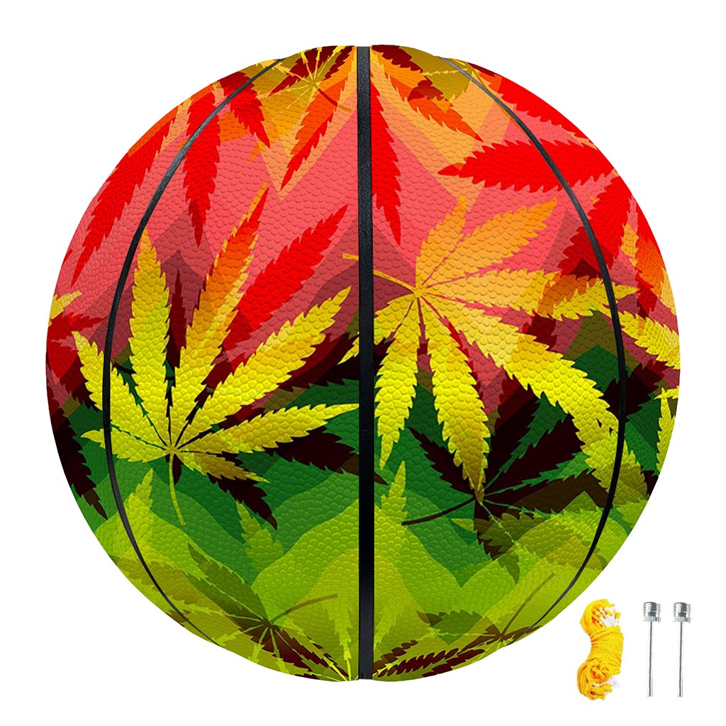Hemp Leaf Reggae Pattern Print Basketball